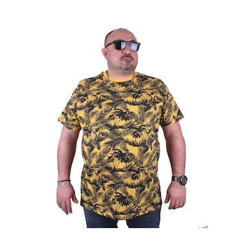 Moc Grande 23150 Beach Palm Büyük Beden Sarı Erkek T-shirt