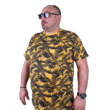 Moc Grande 23150 Beach Palm Büyük Beden Sarı Erkek T-shirt