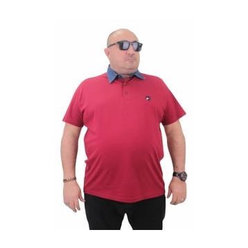 Moc Grande 23420 Büyük Beden Bordo Erkek T-shirt