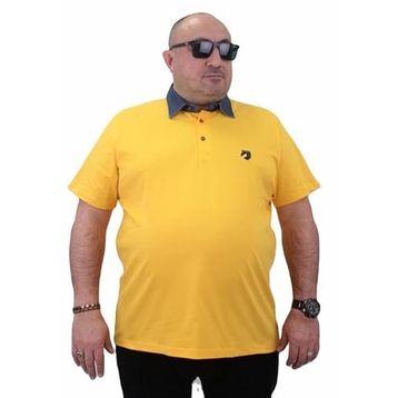 Moc Grande 23420 Büyük Beden Sarı Erkek T-shirt