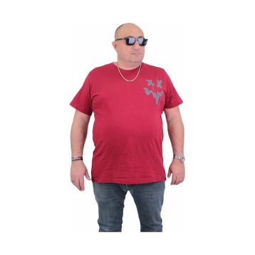 Moc Grande 24130 Büyük Beden Sıfır Yaka Bordo Erkek T-shirt