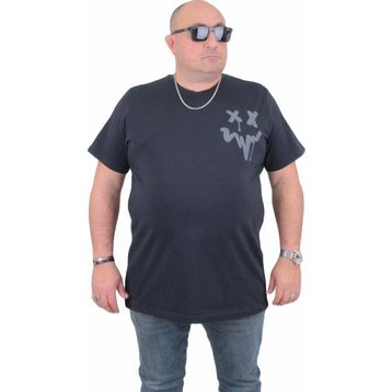 Moc Grande 24130 Büyük Beden Sıfır Yaka Lacivert Erkek T-shirt