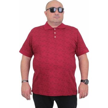 Moc Grande 24450 Bordo Polo Yaka Üçgen Baskılı Erkek T-shirt