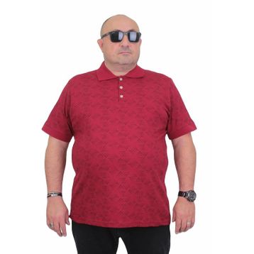 Moc Grande 24450 Bordo Polo Yaka Üçgen Baskılı Erkek T-shirt