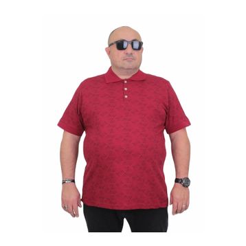 Moc Grande 24450 Bordo Polo Yaka Üçgen Baskılı Erkek T-shirt