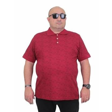 Moc Grande 24450 Bordo Polo Yaka Üçgen Baskılı Erkek T-shirt