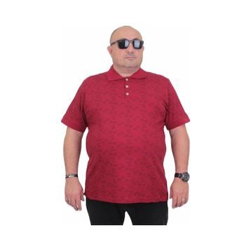 Moc Grande 24450 Bordo Polo Yaka Üçgen Baskılı Erkek T-shirt