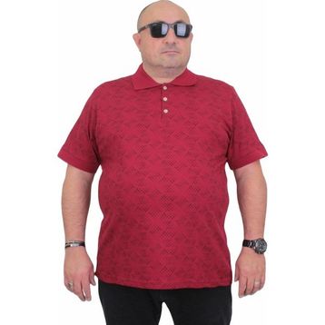 Moc Grande 24450 Bordo Polo Yaka Üçgen Baskılı Erkek T-shirt