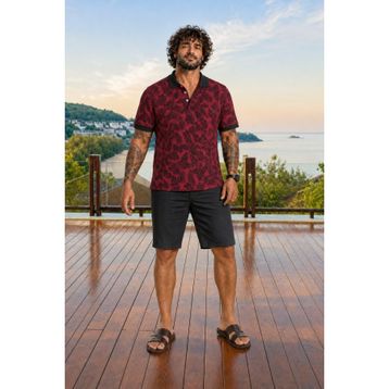 Moc Grande 24455 Hawai Bordo Erkek T-shirt