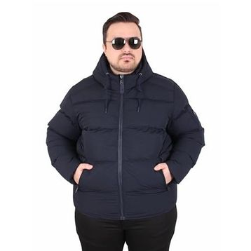 Moc Grande 2505 Lusso Lacivert Kapüşonlu Erkek Mont