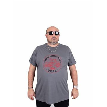 Moc Grande 25171 Motorcycle Füme Sıfır Yaka Erkek T-shirt