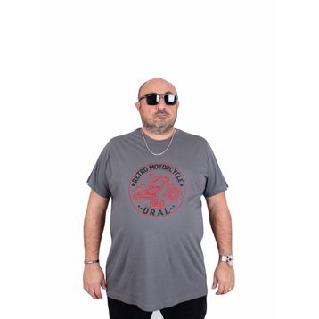 Moc Grande 25171 Motorcycle Füme Sıfır Yaka Erkek T-shirt