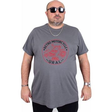 Moc Grande 25171 Motorcycle Füme Sıfır Yaka Erkek T-shirt