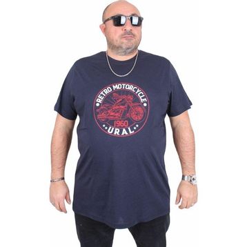 Moc Grande 25171 Motorcycle Lacivert Sıfır Yaka Erkek T-shirt