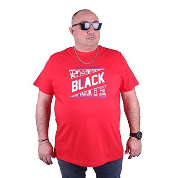 Moc Grande Black 23127 Büyük Beden Bordo Erkek T-shirt