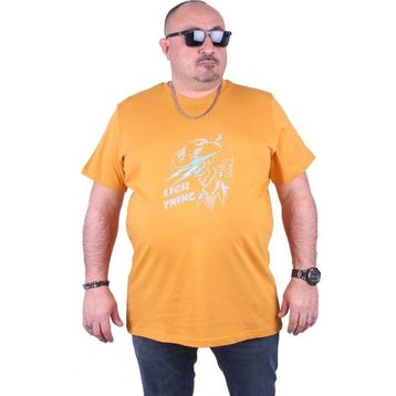 Moc Grande Lightning 23132 Büyük Beden Hardal Erkek T-shirt