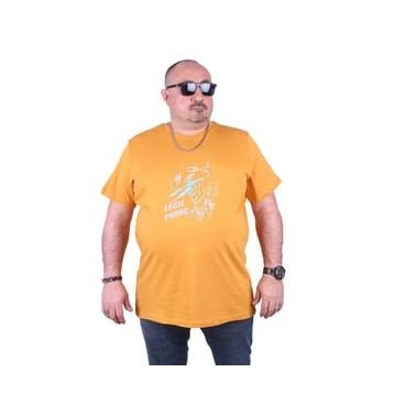 Moc Grande Lightning 23132 Büyük Beden Hardal Erkek T-shirt