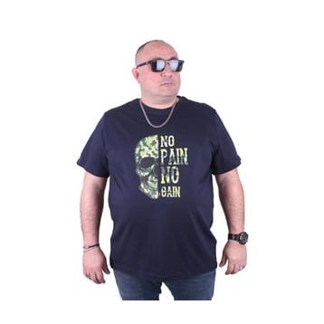 Moc Grande No Gain 23126 Büyük Beden Lacivert Erkek T-shirt