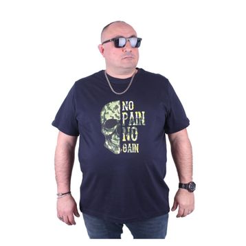 Moc Grande No Gain 23126 Büyük Beden Lacivert Erkek T-shirt