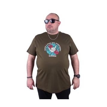 Moc Grande Summer 23119 Büyük Beden Askeri Yeşil Erkek T-shirt