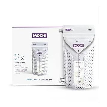 Mochi Mor Beyaz 50'li Anne Sütü Saklama Poşeti