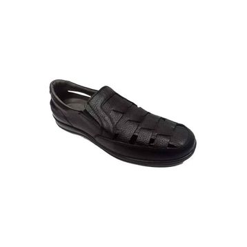 Moda Ayakkabı 0454 Siyah Deri Erkek Sandalet