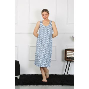 Moda Çizgi 12005 Kalın Askılı Penye Uzun Kadın Gecelik