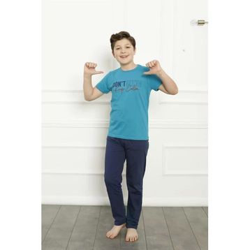 Moda Çizgi 20379 Pamuk Kısa Kollu Erkek Çocuk Pijama Takımı
