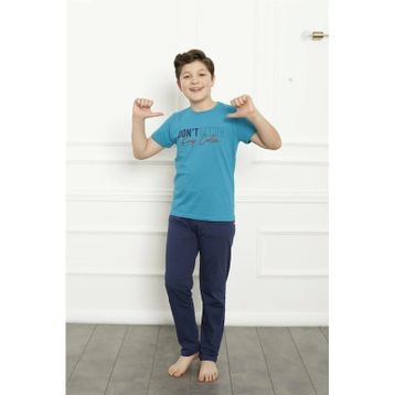 Moda Çizgi 20379 Pamuk Kısa Kollu Erkek Çocuk Pijama Takımı