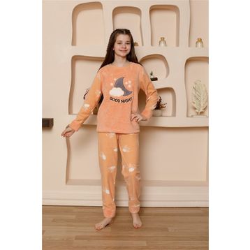 Moda Çizgi 20526 Turuncu Welsoft Polar Kız Çocuk Pijama Takımı