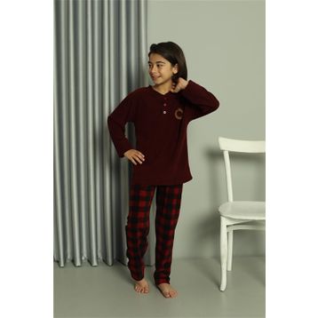 Moda Çizgi 20549 Bordo Welsoft Polar Erkek Çocuk Pijama Takımı