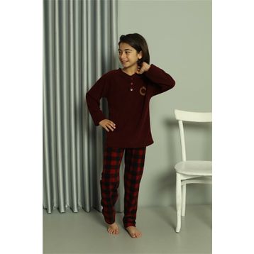 Moda Çizgi 20549 Bordo Welsoft Polar Erkek Çocuk Pijama Takımı