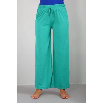 Moda Çizgi 210036 Yeşil Penye Bol Paça Kadın Pantolon