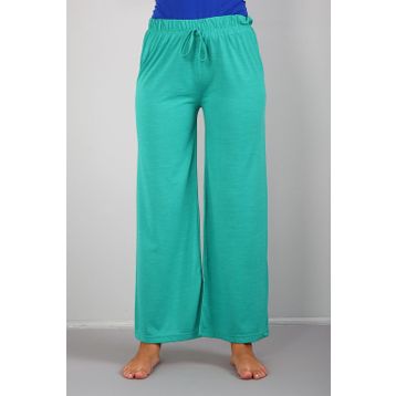 Moda Çizgi 210036 Yeşil Penye Bol Paça Kadın Pantolon