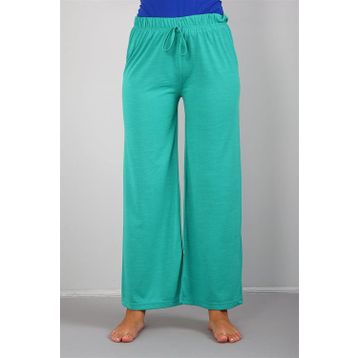 Moda Çizgi 210036 Yeşil Penye Bol Paça Kadın Pantolon