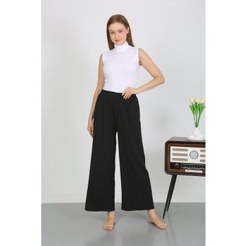 Moda Çizgi 210074 Siyah Bürümcük Kumaş Hafif Esnek Kadın Pantolon