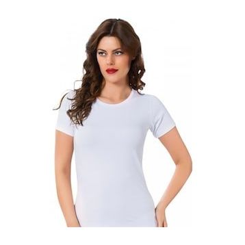 Moda Çizgi 232B Beyaz Kısa Kol Kadın Body
