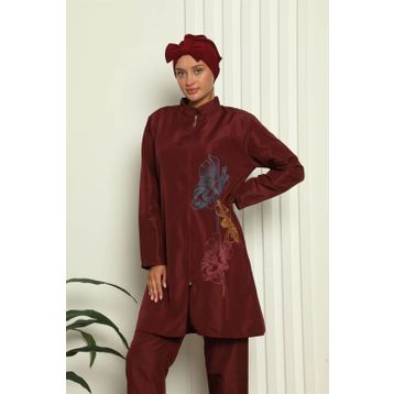 Moda Çizgi 31016 Tam Tesettür Çiçek Baskılı Mayo