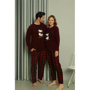 Moda Çizgi 50121 Welsoft Erkek Polar Sevgili Kombini Pijama Takımı