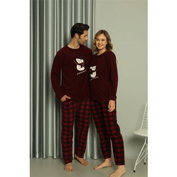 Moda Çizgi 50121 Welsoft Erkek Polar Sevgili Kombini Pijama Takımı