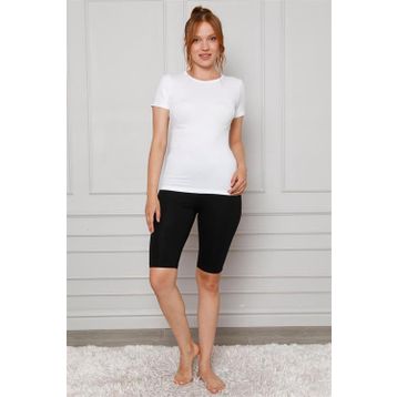Moda Çizgi 5867 Siyah Microfiber Diz Üstü Kadın Tayt