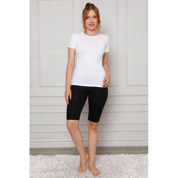 Moda Çizgi 5867 Siyah Microfiber Diz Üstü Kadın Tayt