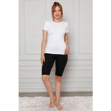 Moda Çizgi 5867 Siyah Microfiber Diz Üstü Kadın Tayt