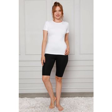 Moda Çizgi 5867 Siyah Microfiber Diz Üstü Kadın Tayt