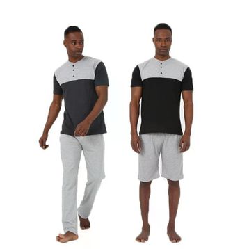 Moda Çizgi 6825 3'lü Gri Erkek Pijama Takımı