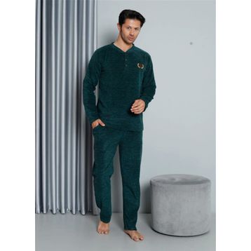 Moda Çizgi 6826 Yeşil Welsoft Polar Erkek Pijama Takımı