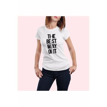 ModaHep Beyaz Baskılı Kadın T-Shirt