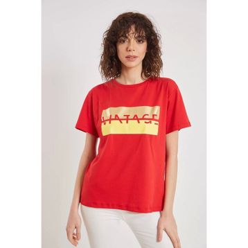 ModaHep Kırmızı Baskılı Kadın T-Shirt