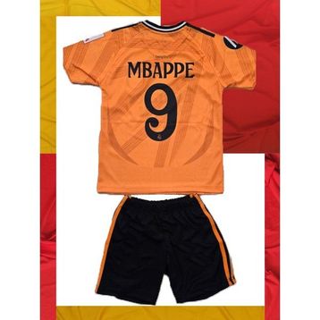 Modajur Mbappe 9 Real M. Turuncu Çocuk Alt Üst Şort Tişört Forma Takım
