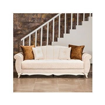 Modalife Grand Krem Üçlü Yataklı Kanepe